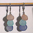 DKC ~ Pink, Aqua & Blue Chalcedony Teardrop Earrings